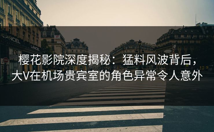 樱花影院深度揭秘：猛料风波背后，大V在机场贵宾室的角色异常令人意外